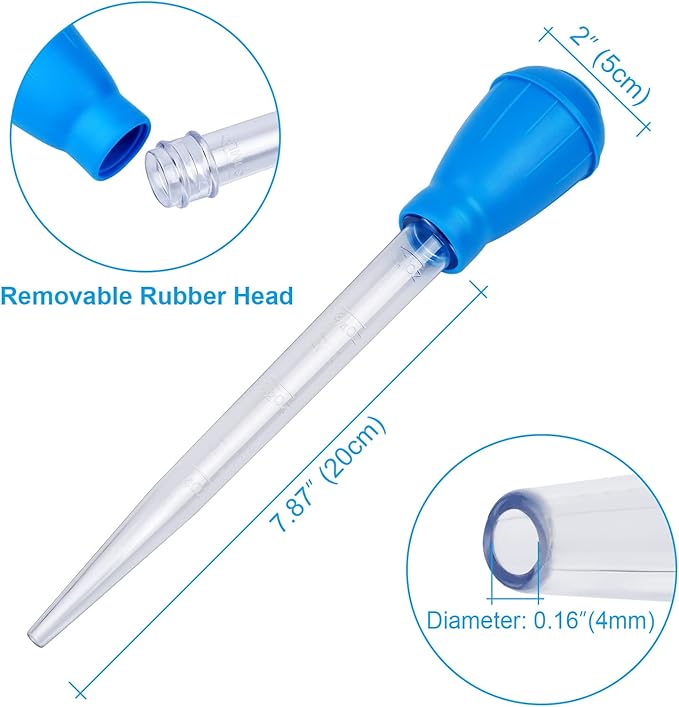 WEAVERBIRD Manual Fish Tank Water Changer Aquarium Dropper, 30ml Aquarium Clean Pipette Dropper, Fish Tank Cleaning Waste Remover, Aquarium Gravel Cleaning Straw, Blue