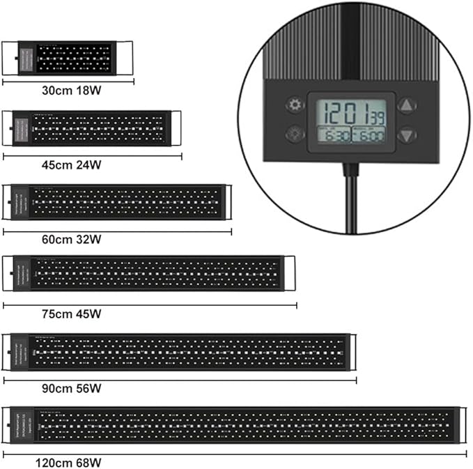 EverGrow Fish Tank LED Aquarium Light RGB 24/7 Timer Full Spectrum Marine for 30"-36" Tank