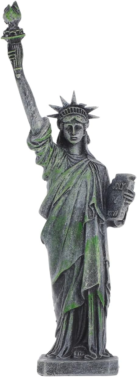 ULTECHNOVO Statue of Liberty Ornament 7.8 Inch Resin Fish Tank Decoration Small USA Souvenir Miniature Office Desk and Garden Accent
