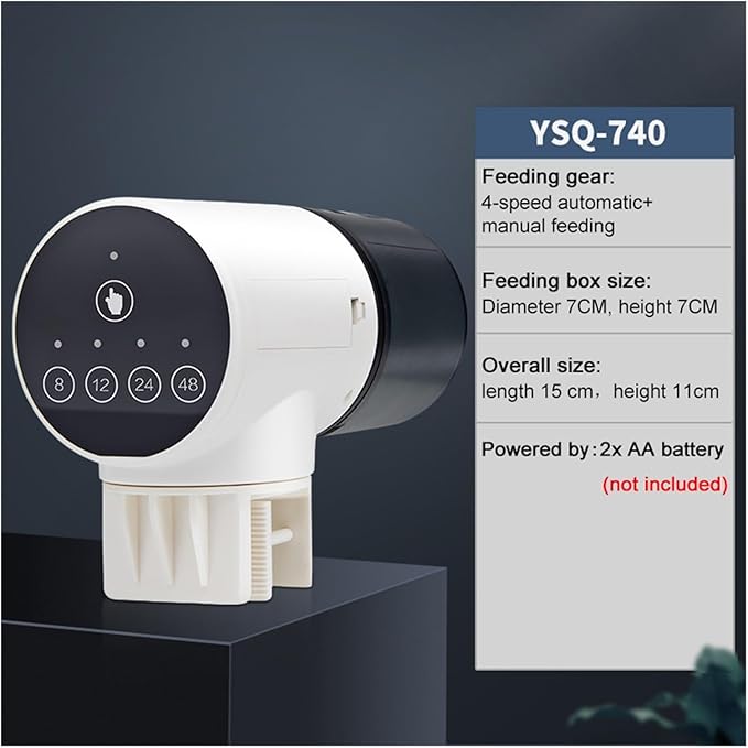 Automatic Aquarium Feeder Intellint Timing Feeder Fish Tank Gold Fish Feeder Lar Capacity Smart LCD Display Dispenser(740)