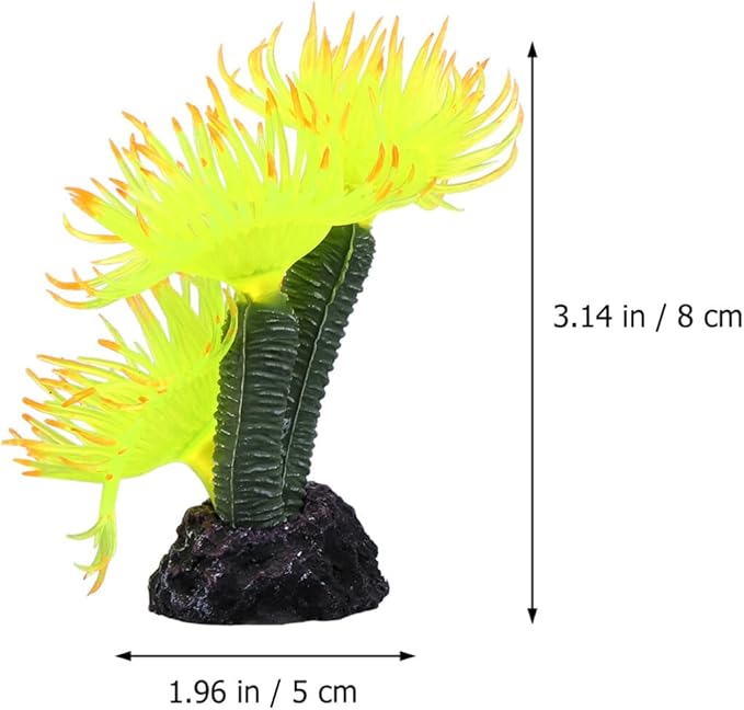 POPETPOP Artificial Coral Ornament for Aquarium Fish Tank Decor Simulated Resin Coral Safe Non-Toxic Aquarium Accessory 3.15X1.97X3.15 Inches
