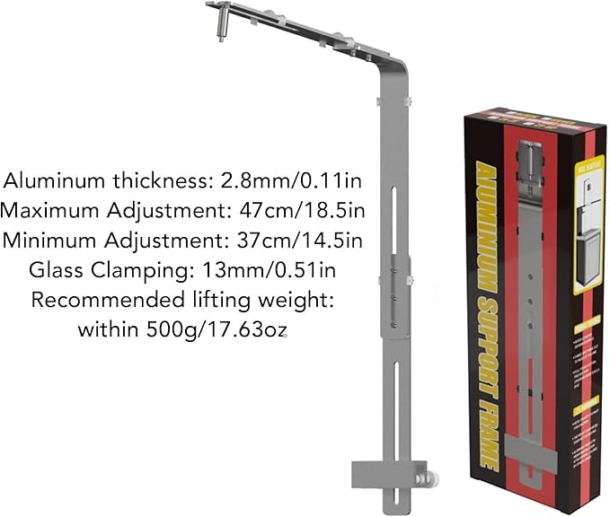 Aquarium Light Holder, Minimalist Aluminum Alloy Aquarium Light Bracket, Adjustable Height Universal Fish Lighting Holder Aquarium Light Support Stand for Hanging Lamp (Silver)