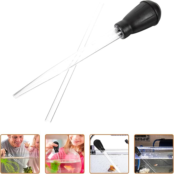 Fish Tank Gravel Vacuum Cleaner Manual Water Filtering Tool Aquarium Gravel Sand Faeces Cleaning Kit Black for Aquarium Maintenance