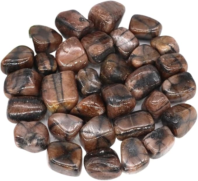 Natural Tumbled Stones Bulk Ore Gravel Specimen Healing Crystals Quartz Energy Minerals Tank Aquarium Home Decor Gem Decoration (Color : Chiastolite, Size : 100g)