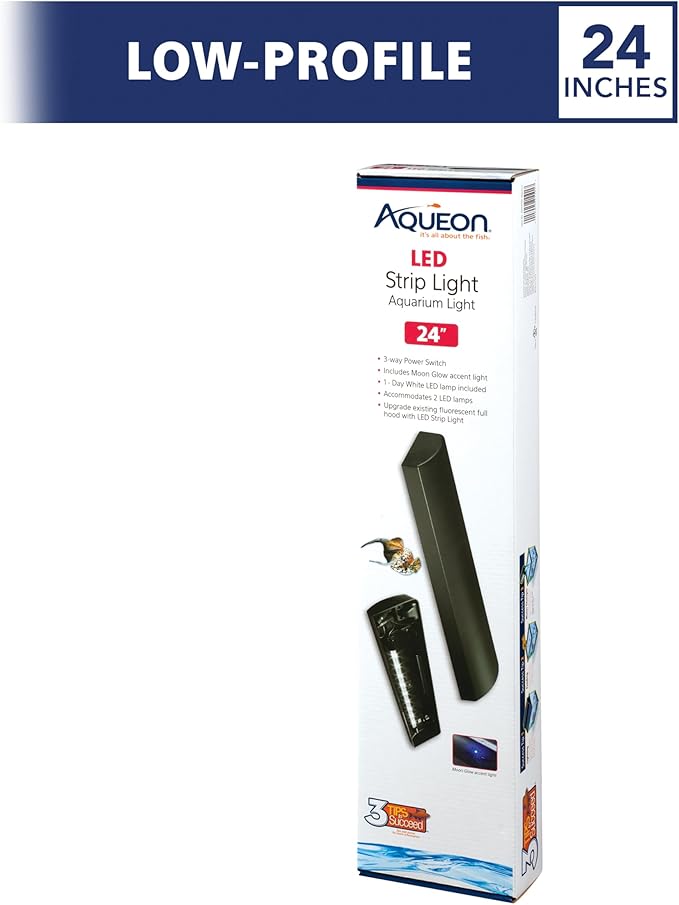 Aqueon LED Fish Tank Aquarium Strip Light Fixture, 24 Inch