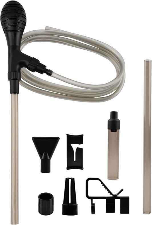 Aquarium Siphon Pump Gravel Cleaner - 80GPH Powerful Fish Tank Vacuum Gravels Cleaning Kit,Manual Water Changer with Air Push Button, for Aquarium Water Changer, Sand Cleaner