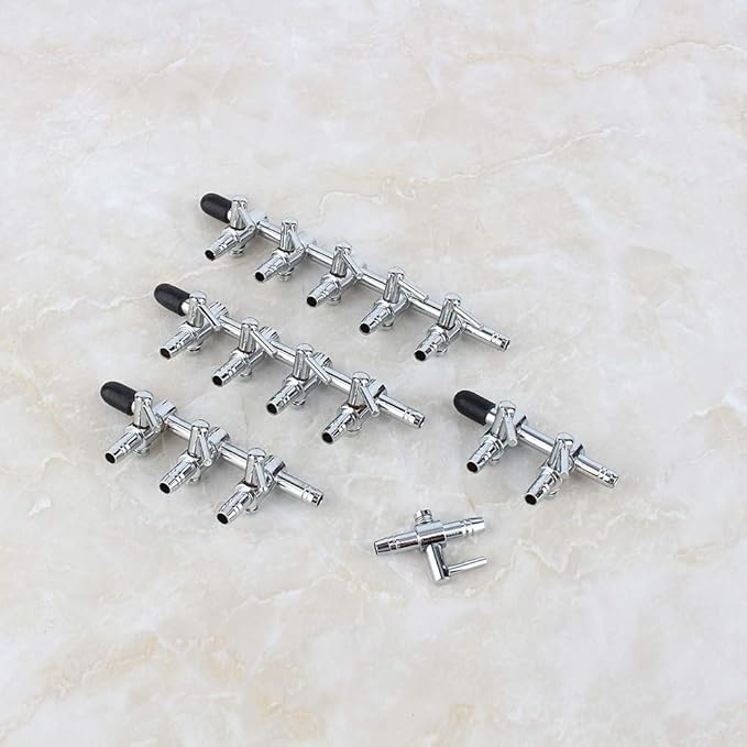 Zerodis Aquarium Oxygen Air Splitter, Air Control Lever Valve Distributor Splitter Pump Aessories Set for Fish