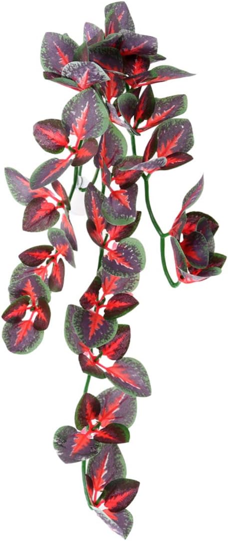 Mipcase Ornaments Plants for Artificial Decor Water Terrarium Red and Aquarium Underwater Inches Decoration Bearded- Pets Home Reptiles- Hanging Landscape