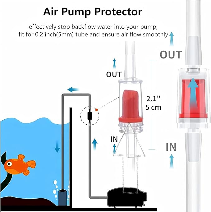 17ps Fish Tank Aquarium Aerator Pump Bubble Stone Accessories Set,6.5 feet Standard 1/5 Inch Aviation Tube, Air Pump Accessories with Air Stone, Check Valve, Suction Cup, Connector and Converter.