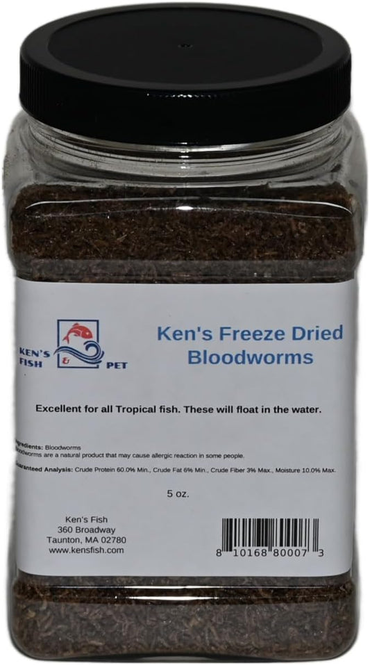 Ken's Fish & Pet Freeze Dried Bloodworms (5 oz. Jar)
