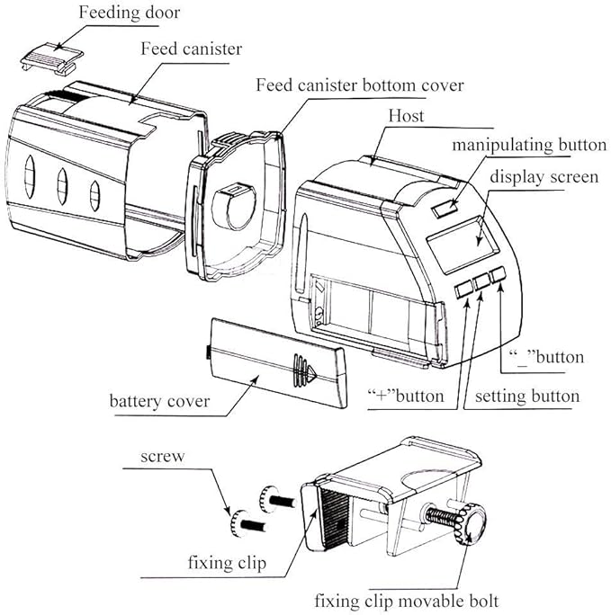 Aquarium Automatic Feeder Fish Food Feeder Intelligent LCD Electric Feeding Machine with Fixing Clip for Aquarium Fish