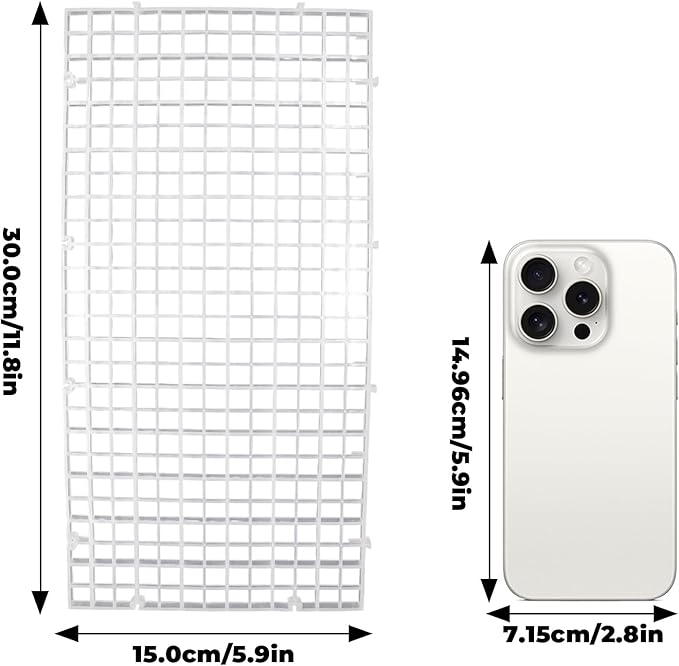 12 Pack Transparent Acrylic Tank Lid with Clips, Aquarium Lid Hood, Fish Tank Top Cover, Breeder Tank Lid, Acrylic Grid Panel Fish Tank Lid, Aquarium Cover Lid