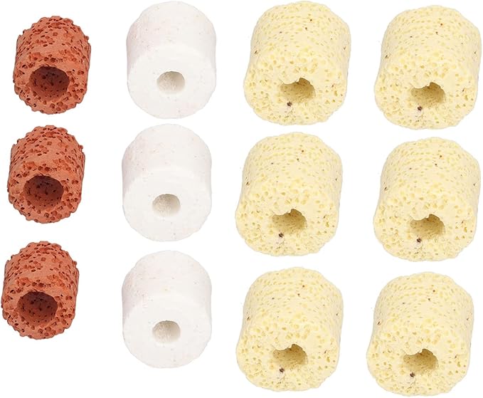 Pssopp 4 in 1 Aquarium Filter Media 12 Pack Biological Filter Media for Fish Tank Pond with Natural Sand Gravel Soil Mixture Decoration