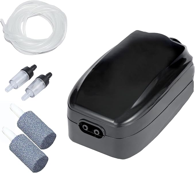 AQUANEAT Aquarium Air Pump, 100GPH, Adjustable Oxygen Aerator for 100 Gallon Fish Tank, Hydroponics Bubbler Bundle with Large Sponge Filter