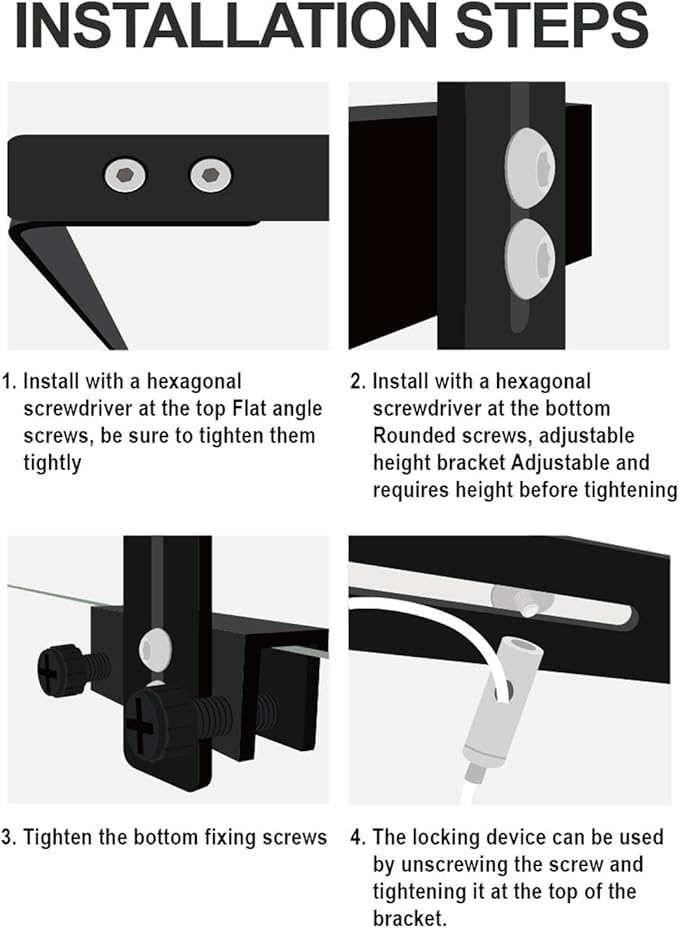 YOUTHINK Fish Container Light Bracket, Aluminum Alloy Aquarium Light Holder Professional Adjustable Height Lamp Stand for Hanging Lamp (Black)