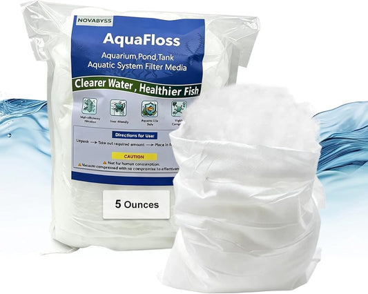 Aquarium Filter Floss, Filter Floss for Fish Tank, Aquarium Filter Media, Polyester Fiber Sponge for All Filter, Cotton for Freshwater & Saltwater Safe, 5 Ounces