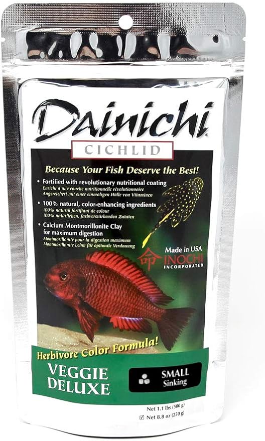 Dainichi CICHLID - Veggie Deluxe Sinking (8.8 oz) Bag - Small Pellet