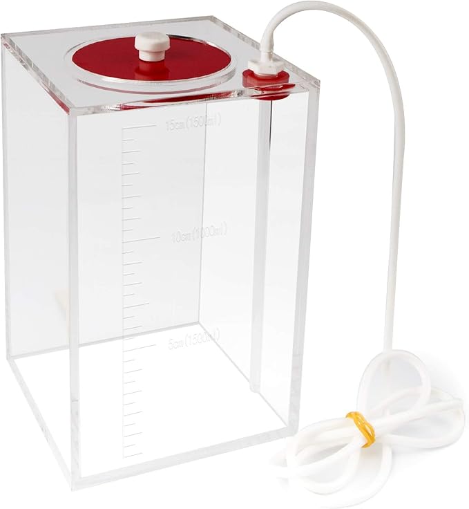 Aquarium Choice Acryli Made Liquid Storage Bucket Dosing Pump Reservoir Container (4.25 * 4.25 * 6.5 Inch;1500ml/1.5L)