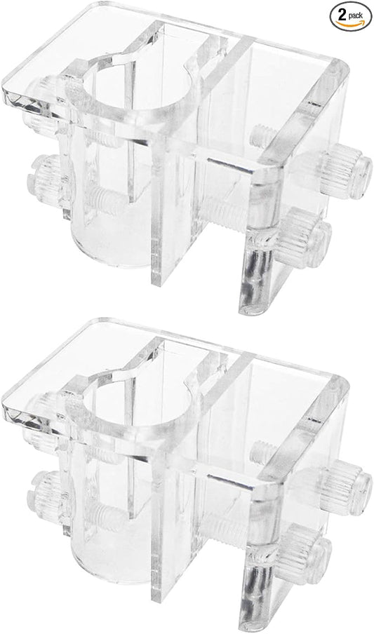 Quluxe 2 Pcs Acrylic Aquarium Soft Tube Fixture Holder Hose Clamps Fixing Clip for Holding Doing Pump Soft Hose