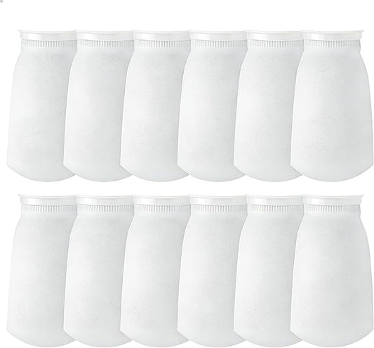 【12 Pack 4 Inch Ring Filter Socks 200 Micron】 10.24" Short Aquarium Felt Filter Bags, Aquarium Filter Sock for Saltwater Aquarium, 4 Inch Filter Sock Replacement for Eshopps & for Aqueon Fish Tanks
