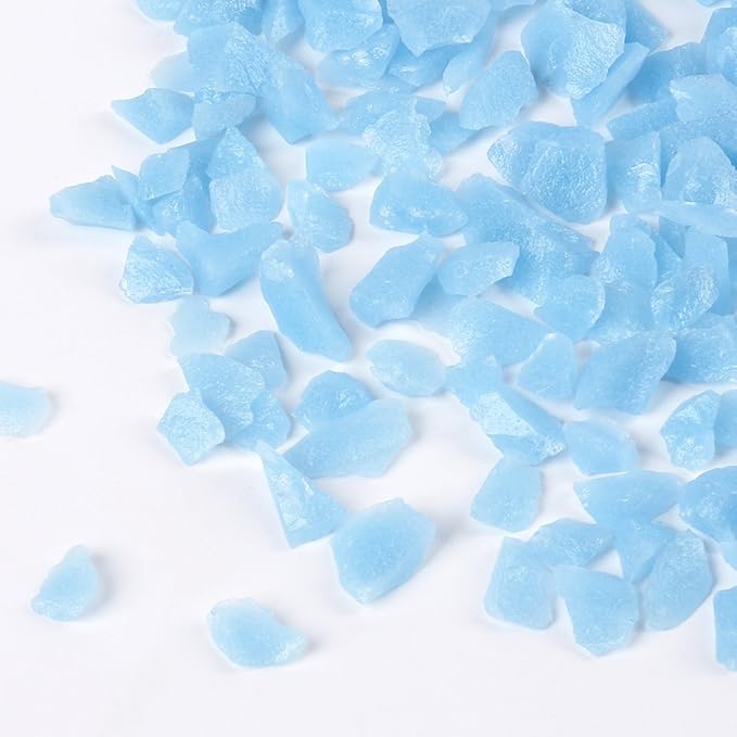Shiny Stone Glow in The Dark Aquarium Neon Gravel Sand, Decorative Rocks for Fish Tank and Fairy Garden, Home Dec,305g/0.67lbs (5-8mm, Blue)