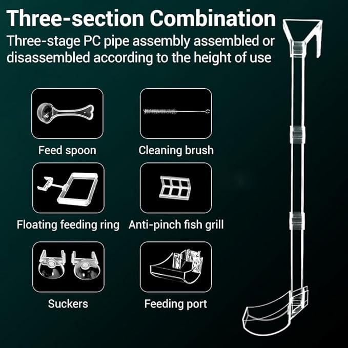 Shrimp Feeding Dish Set,Assembled Fish Shrimp Feeder Tube with Feeding Ring,Cleaning Brush for Fish Tank Fish Shrimp Crab