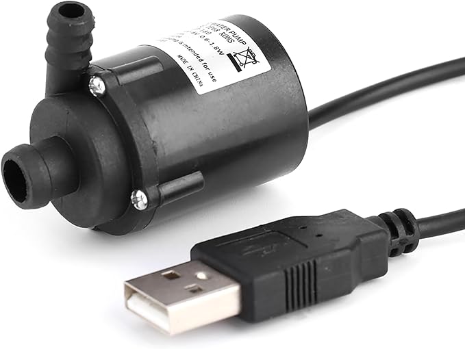 USB Mini Water Pump, DC 6V 0.6 to 1.8W 150L/H Small Fountain Pump, Brushless Mini Submersible Water Pump, Ultra Quiet Submersible Fountain Pump for Aquarium, Fish Tank