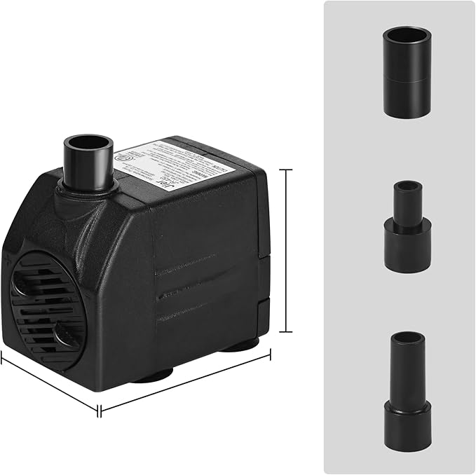 93 GPH Mini Submersible Water Pump (6W, 350L/H) for Water Feature, Aquariums, Fish Tank, Tabletop Fountain, Pet Fountain