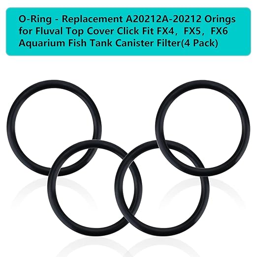 A20212 A-20212 Top Cover Click-Fit O-Ring, Compatible with FX4 FX5 FX6 Aquarium Fish Tank Seal Gasket Ring, Rubber Sealing Washer Replacement Ring for Prevent Leakage(4PCS)