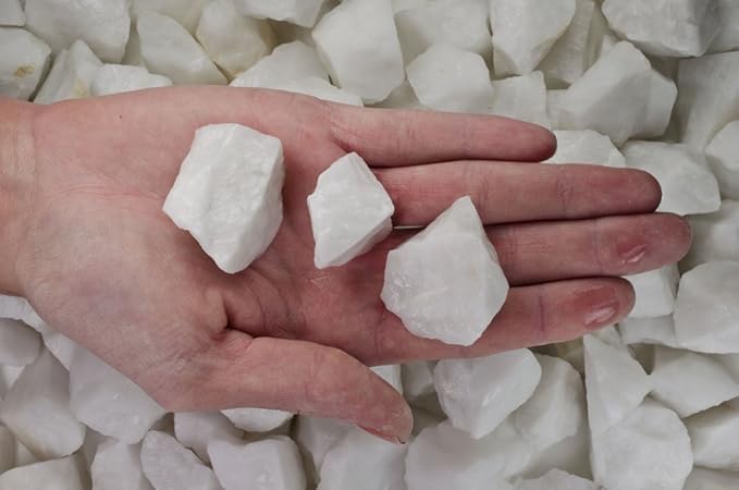 Fantasia Materials: 5 lbs White King Quartz Rough Stones from India