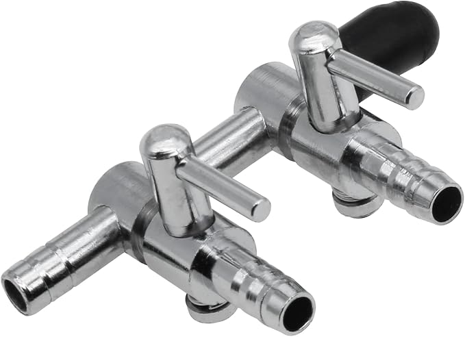 2 Pcs Stainless Steel Air Splitter Flow Control Valve 2-Way Fish Tank Air Flow Control Lever Valve Distributor Splitter Aquarium Control Valve Accessories