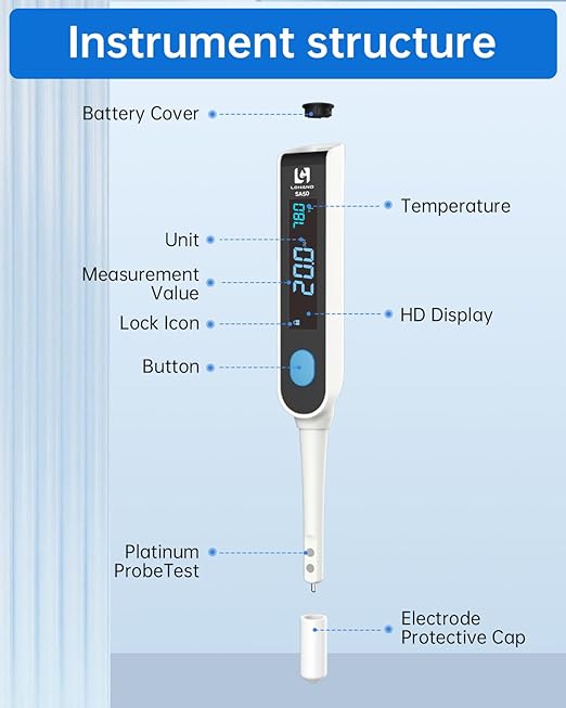Salt Tester, Platinum Electrode & Concave Surface for Lab-Grade Accuracy, Digital Salinity Meter for Aquaculture/Saltwater/Aquarium, Range: 0-50ppt/1.000～1.037(SG)
