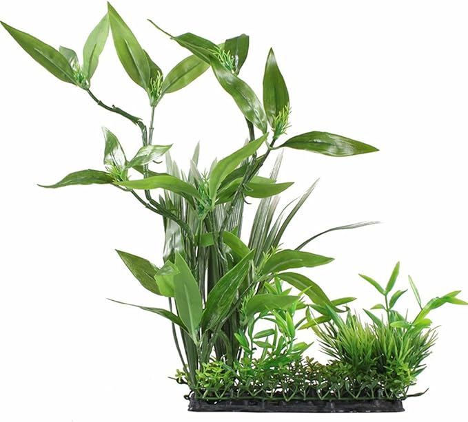CNZ Aquarium Decor Fish Tank Decoration Ornament Artificial Plastic Plant Green 13" Tall