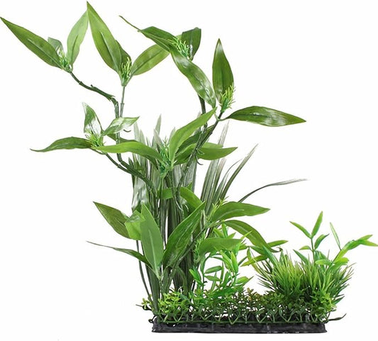 CNZ Aquarium Decor Fish Tank Decoration Ornament Artificial Plastic Plant Green 13" Tall