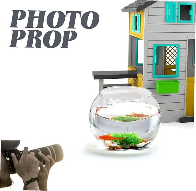 POPETPOP 2pcs Round Glass Terrarium Container Landscape Bottle for Moss Decor for Home Office Garden and Patio Decoration Creative Plant Display
