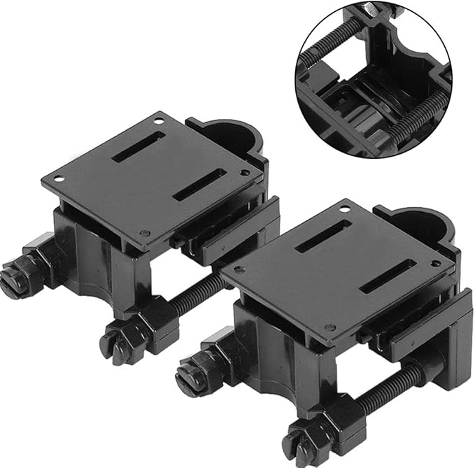 Zerodis Aquarium Tube Clips, 2Pcs Fish Water Pipe Holders Clamps Multifunction Plastic Adjustable Fish Mounting Clip for Tube Dia Within 18mm