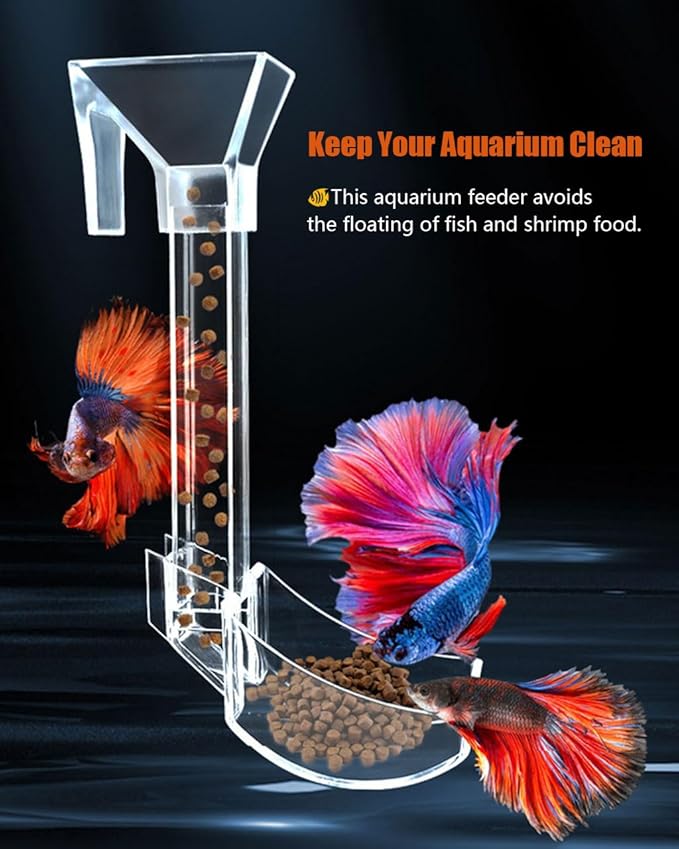 KINGYEENUO Shrimp Feeder Set - Aquarium Fish Feeder Tube Kit with Feeding Ring, Cleaning Brush, Tank Feeding Tube