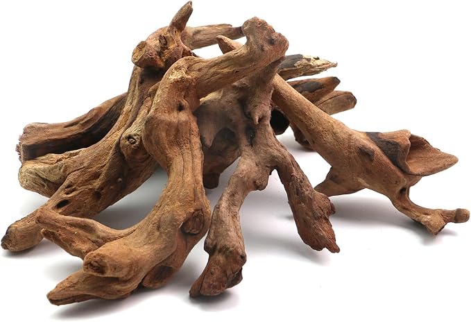 5Pcs Real Natural Driftwood for Aquarium, Aquarium Decor Wood Freshwater Fish Tank Reptile Driftwood Branch Length 3.93" to 5.9"