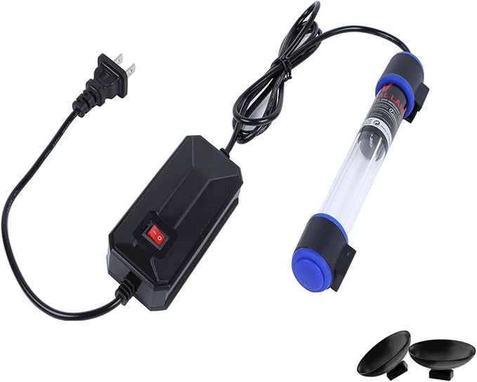7W UVC Aquarium Light for Fish Tank and Pond – Quartz Tube Waterproof UV Lamp, Water Clarifier for Clearer Water