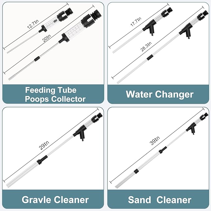 Carefree Fish Aquarium Siphon Gravel Cleaner 6Ft Hose Tank Water Changer Sand Vacuum Multifunctional Cleaning Tools Fish Feeding Tube Coral Feeder Pipette Upgraded Turkey Baster