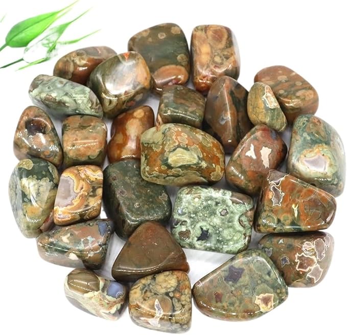 Natural Tumbled Stones Bulk Ore Gravel Specimen Healing Crystals Quartz Energy Minerals Tank Aquarium Home Decor Gem Decoration (Color : Green Rainforest, Size : 100g)