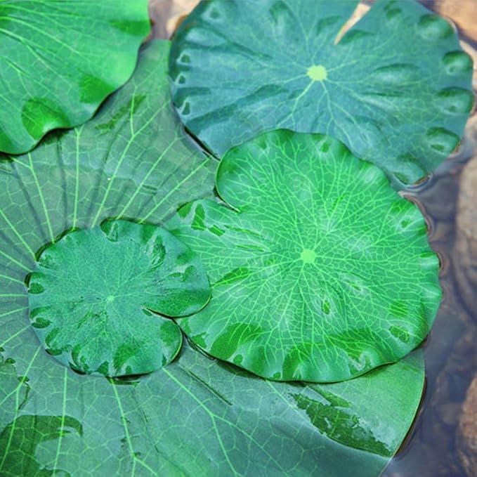 6Pcs Floating Lily Pads for Ponds: Realistic Lily Pads Leaves, Artificial Floating Foam Lotus Leaves Pond Decor for Pond Pool Koi Fish Patio Aquarium