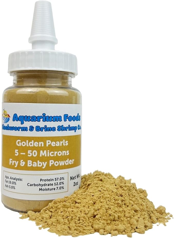 Golden Pearls 5-50 Microns for Tropical Fish Fry and Babies, Corals, Anemones, Reef Tanks…2oz Squeeze Bottle