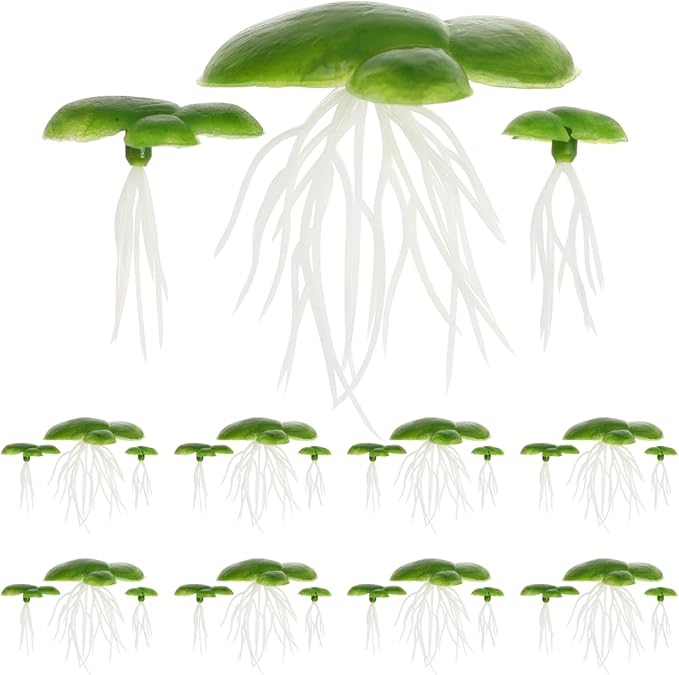Toddmomy 72pcs Plastic Duckweed Artificial Floating Duckweed Mini Fake Simulation Floating Plants for Aquarium Fish Tank Pond Decor