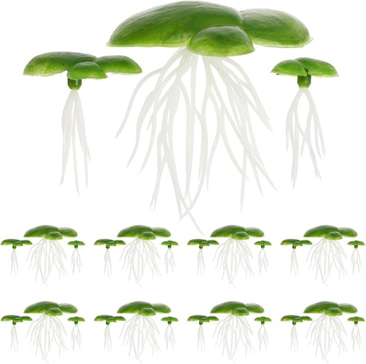 Toddmomy 72pcs Plastic Duckweed Artificial Floating Duckweed Mini Fake Simulation Floating Plants for Aquarium Fish Tank Pond Decor
