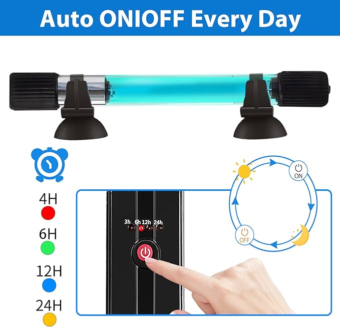 Aquarium Clean Light，11W Submersible Light with Test Card,Aquarium Water Clean Green Clear Waterproof Clean Lamp for for Sump Pond Filter Tank (11W)