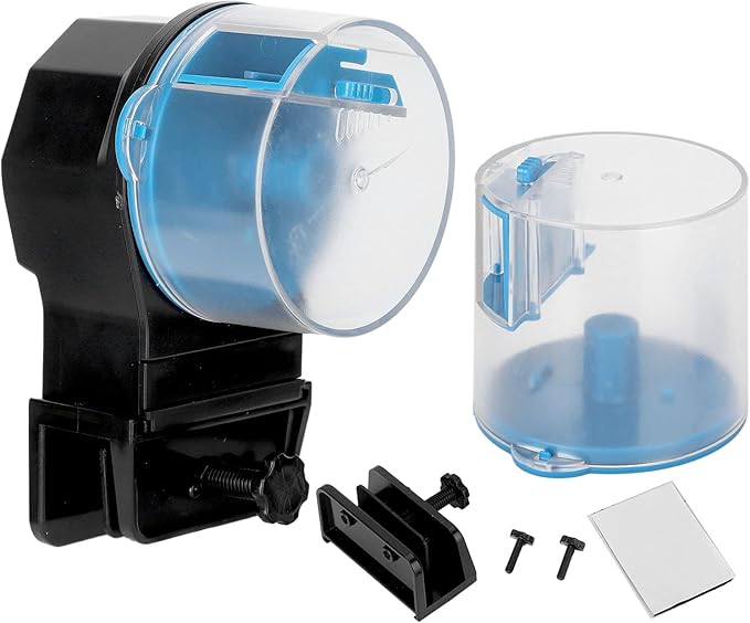 Feeders Feeder Fish Food Timer Fish Food Vacation Feeder Auto Fish Feeder Vacation Timer Feeder for Fish Electric Adjustable Small Fish Feeder Timer Aquarium Automatic Fish (Blue)