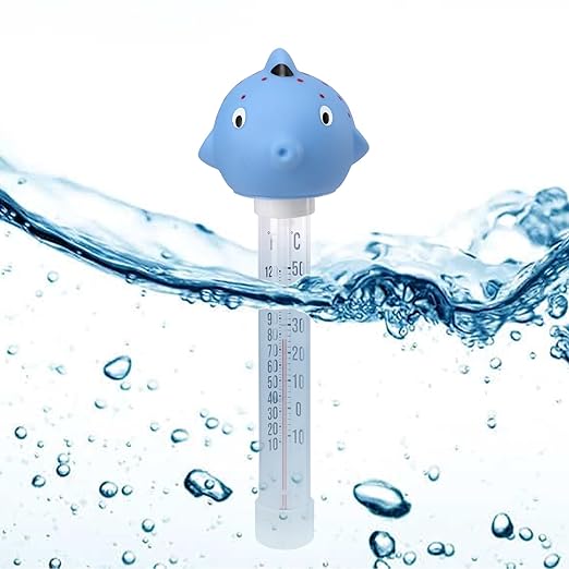 MUMTOP Floating Pool Thermometer, Large Number Easy Read Water Thermometer with String for Indoor Outdoor Swimming Pools, Spas, Hot Tubs and Ice Bath(Fish)