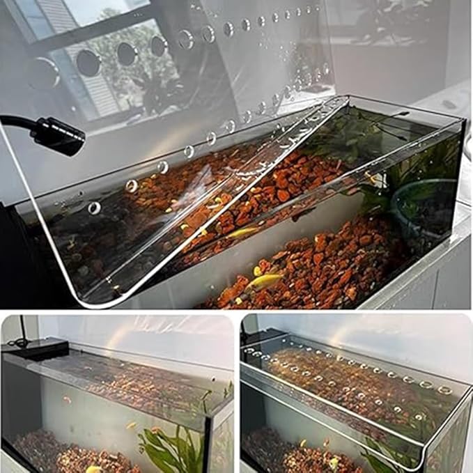 Rygcrud Custom Terrarium Lid Fish Tank Hood, Aquarium Anti-Jumping Cover, Cat Proof Panel with Air Hole, Cuttable(50x50x3cm)