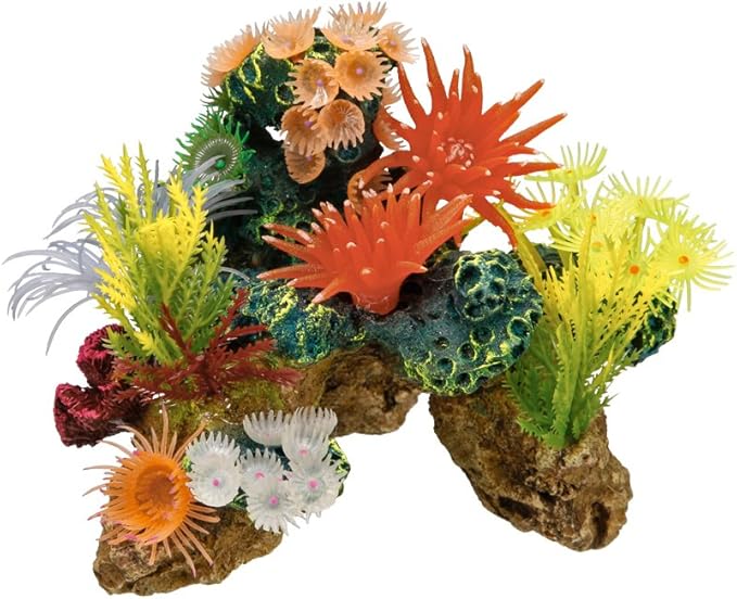 Nobby Coral Stone with Plants Aquarium Ornaments, 19 x 15 x 15 cm